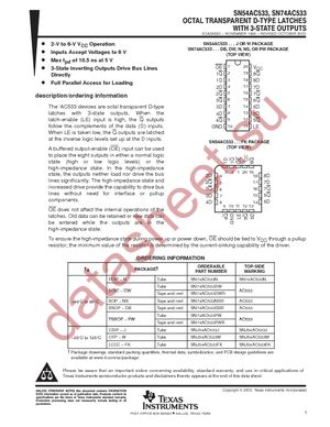 SN74AC533DW datasheet  